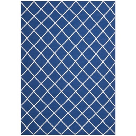 Safavieh 8 ft. x 10 ft. Large Rectangle Contemporary Dhurries- Dark Blue- Flatweave Rug DHU565A-8